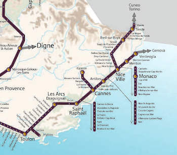 Riviera Train Map